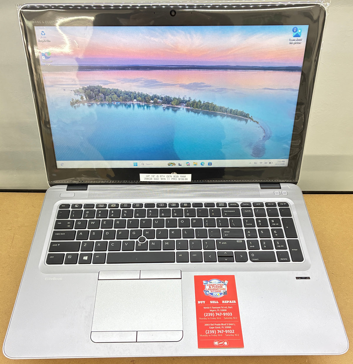 HP Laptop 15” i5 6th Gen 8GB Ram 256GB SSD Win 11 Pro