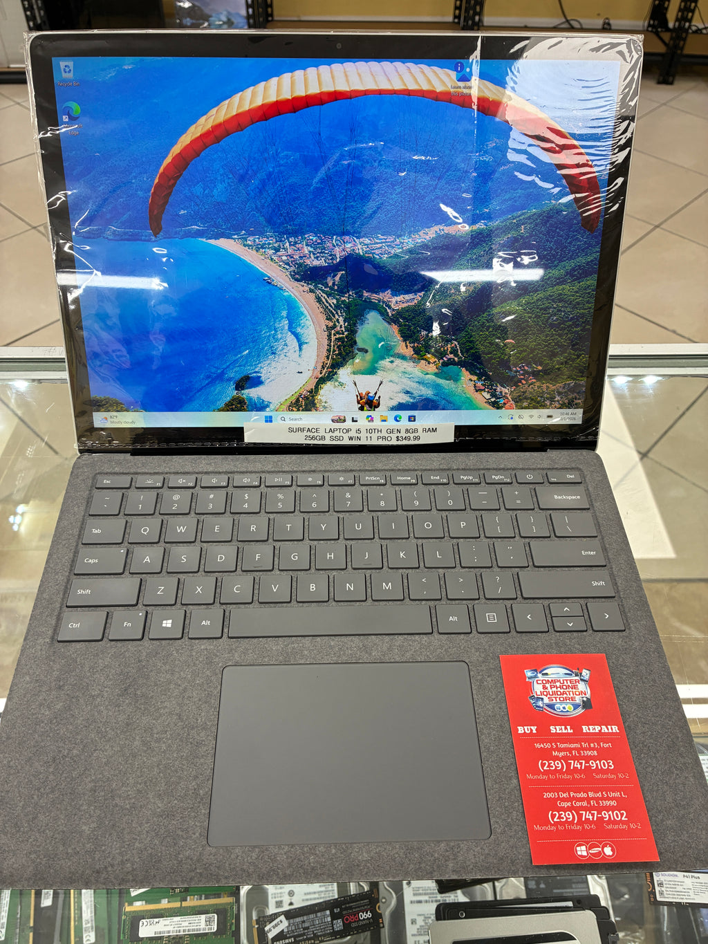 Surface 15” Laptop i5 10th Gen 8GB RAM 256GB SSD Win 11 Pro