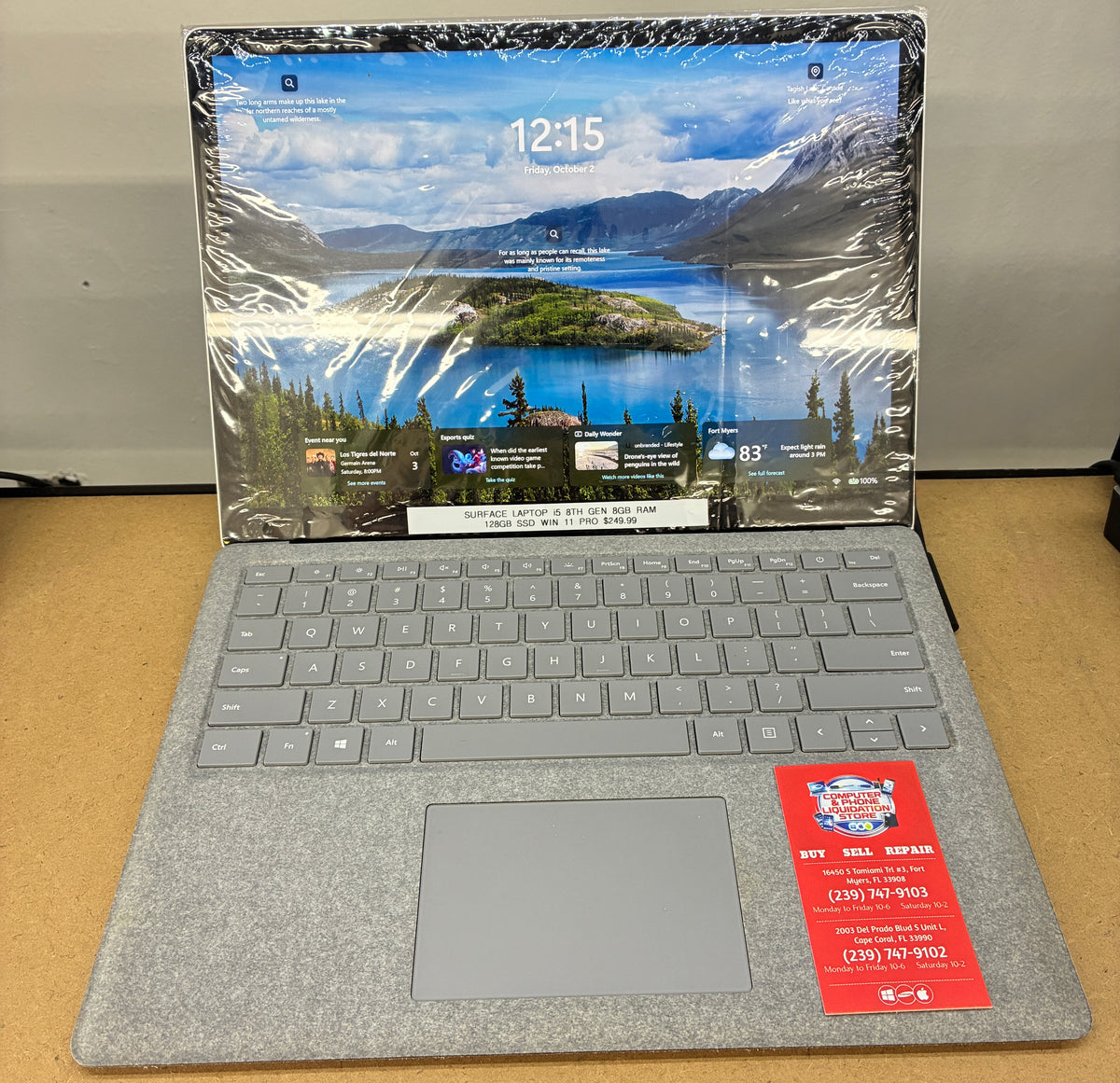 Microsoft Surface Laptop i5 8th Gen 8GB Ram 128GB SSD Win 11 Pro