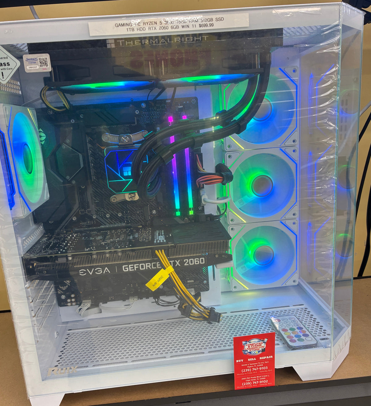 Gaming PC Ryzen 5 3600 16GB RAM 512GB SSD 1TB HDD RTX 2060 6GB Win 11