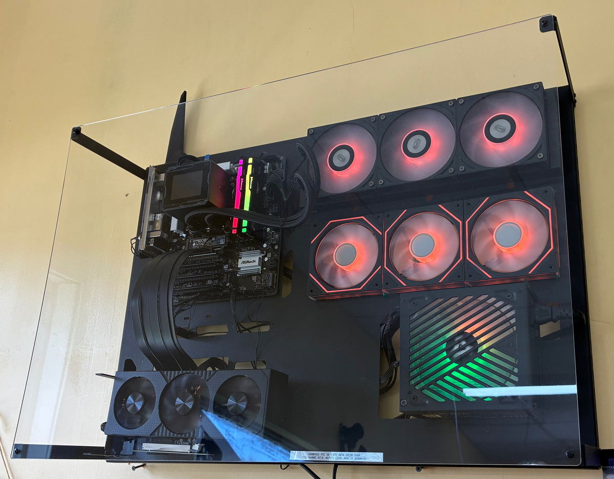 Custom Wall Mount Gaming PC i9 14th Gen 32GB Ram 1TB NVME RTX 4070TI 12GB Win 11