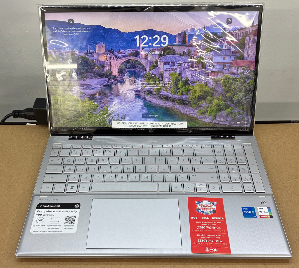 HP Laptop Pavilion X360 14” i5 12th Gen 16GB Ram 256GB SSD Win 11 Touchscreen