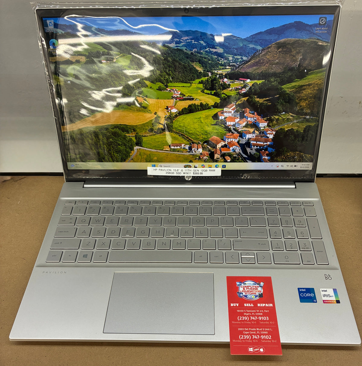 HP Laptop Pavilion 15.6” i5 11th Gen 12GB Ram 256GB SSD Win 11