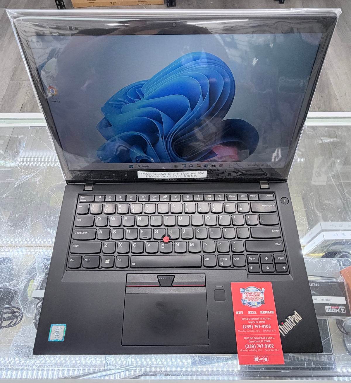 Lenovo Thinkpad 14” Laptop Touch Screen i5 7th Gen 8GB Ram 256GB SSD Windows 11