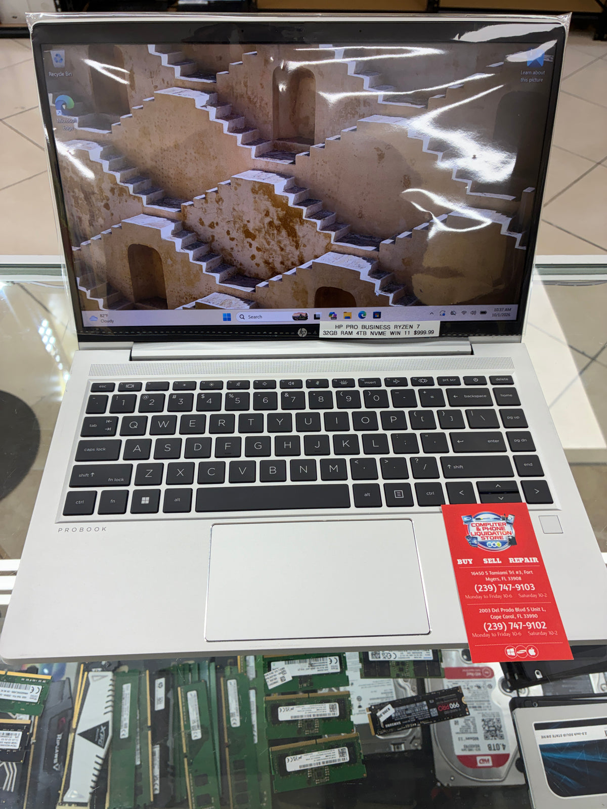 HP 14” Pro Laptop Ryzen 7 32GB RAM 4TB NVME Win 11
