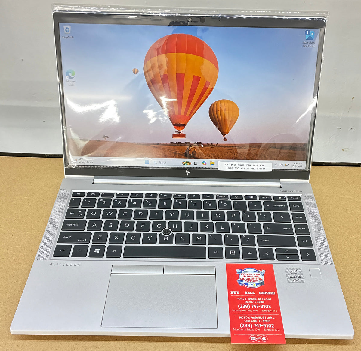 HP Laptop 14” i5 Quad 10th Gen 16GB Ram 512GB SSD Win 11 Pro