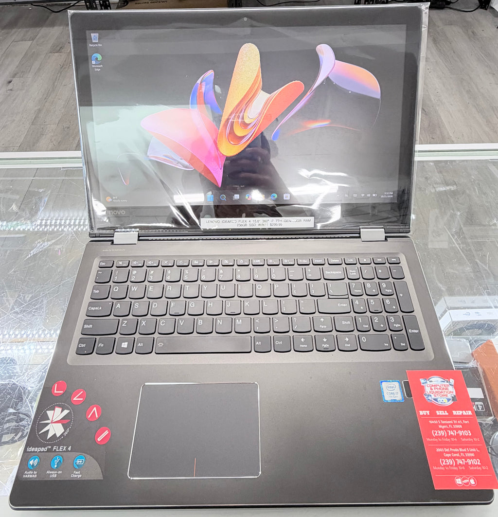 Lenovo Ideapad Flex 4 15.6” Laptop Convertible i7 7th Gen 16GB RAM 256GB SSD Win 11
