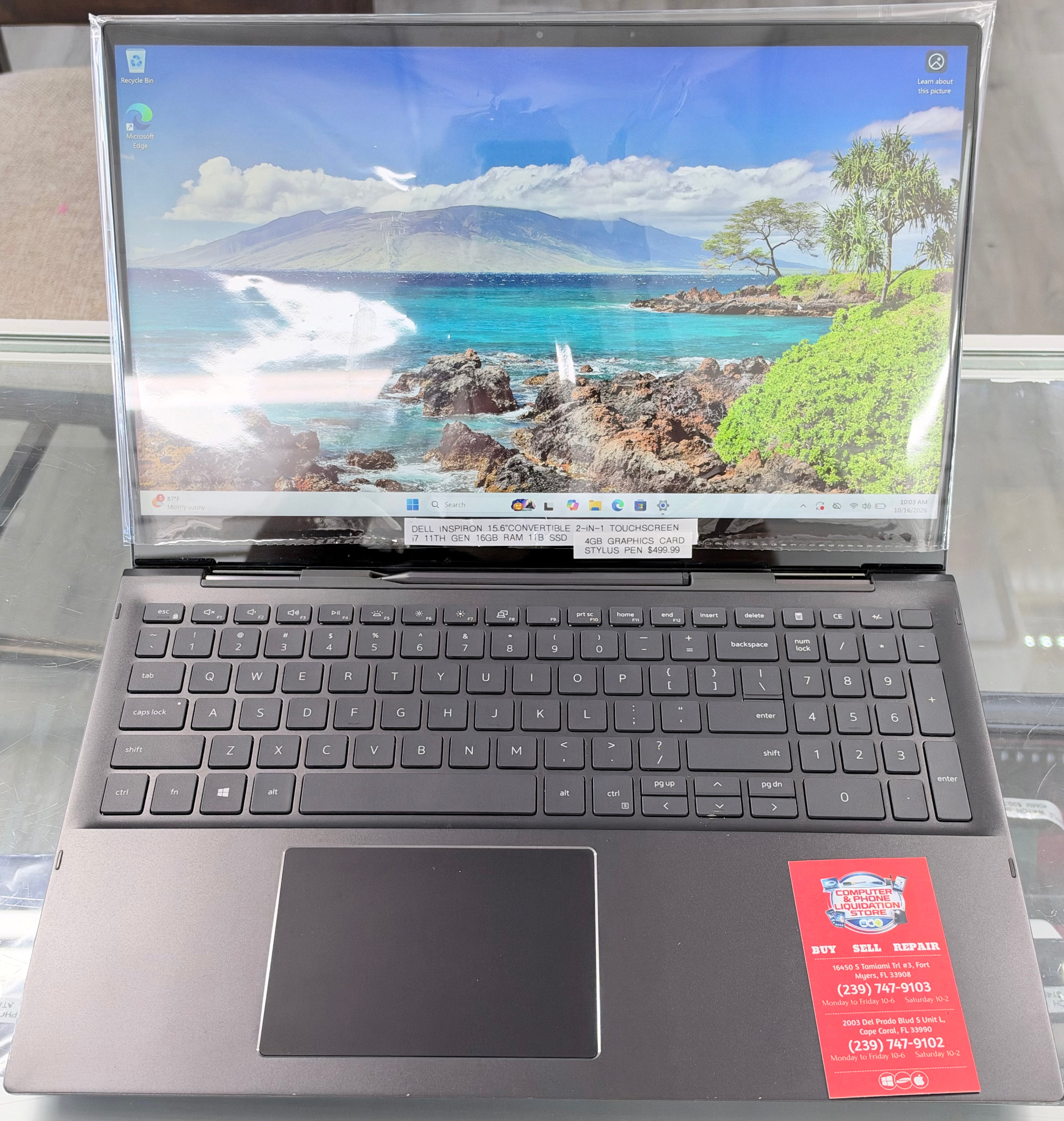 Dell Inspiron 15.6 Convertible 2-in-1 Touchscreen i7 11th Gen 16GB RAM 1TB SSD 4GB Graphics Card Stylus Pen