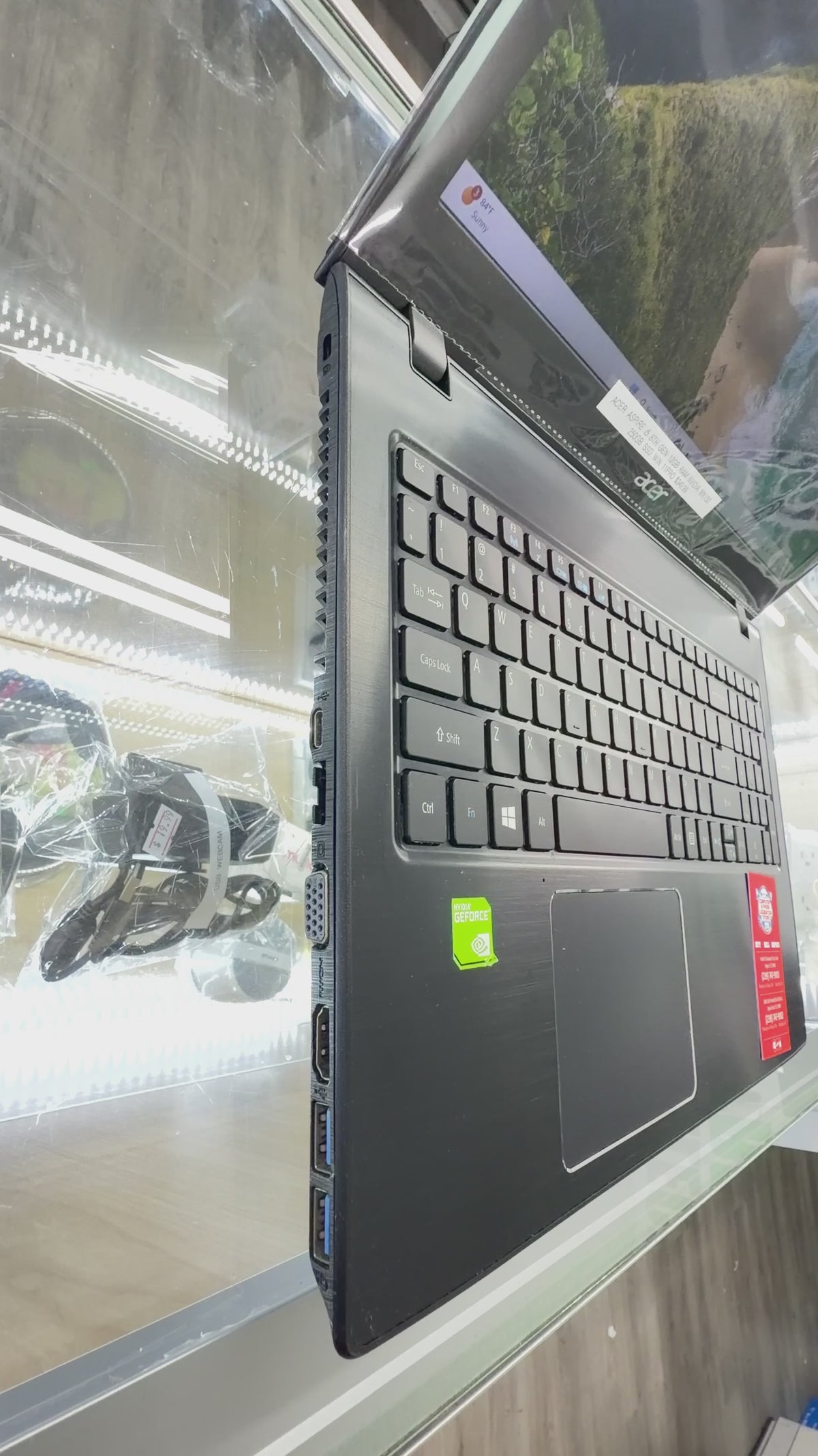 Laptop Acer Aspire 15.6” i5 8th Generation 12GB Ram Nvidia Geforce MX150 2GB 256GB SSD Windows 11 Pro.